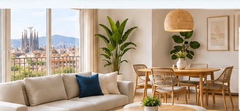 Interior ilustrativo de una vivienda equipada